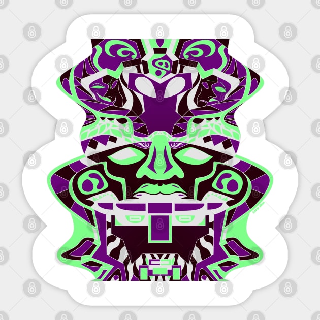 olmec totem in ecopop mecha sentinel in gemini wallpaper style Sticker by jorge_lebeau